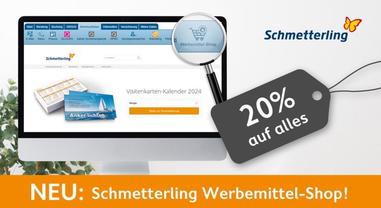 SMG Werbemittel Shop vor Beitrag Foto Schmetterling
